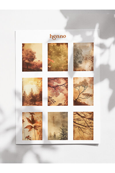 Henno Vintage Ağaç Temalı Sticker Seti (1 adet A6) | Ajanda, Defter, Planlayı...