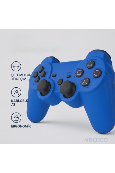 Voltico Ps3 Kablosuz Oyun Kolu Dualshock Wireless Joystick Controller Çift Ti...