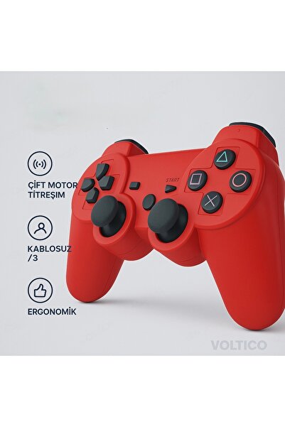 Voltico Ps3 Kablosuz Oyun Kolu Dualshock Wireless Joystick Controller Çift Ti...