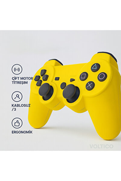 Voltico Ps3 Kablosuz Oyun Kolu Dualshock Wireless Joystick Controller Çift Ti...