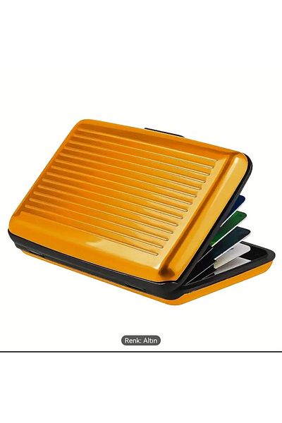 ORGANICYOU Yiwu Gold Edged Aluminum Credit Card Holder, Business Card Case, Colorful Aluminum Card Case