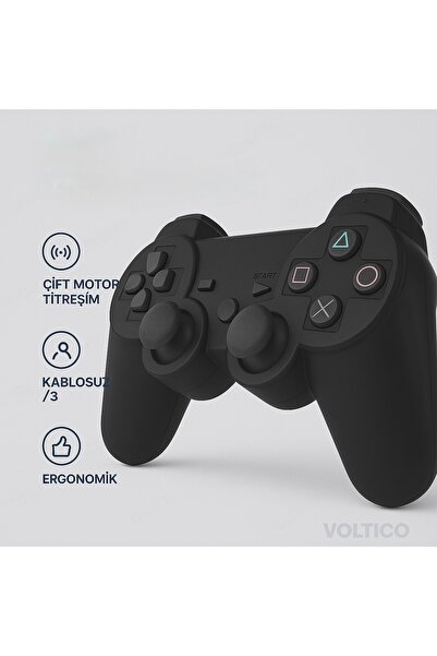 Voltico Ps3 Kablosuz Oyun Kolu Dualshock Wireless Joystick Controller Çift Ti...