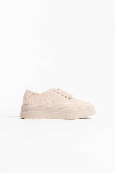 ripuvainen Kivaro Women's Thick Soled Linen Sports Shoes Snekaer - Beige