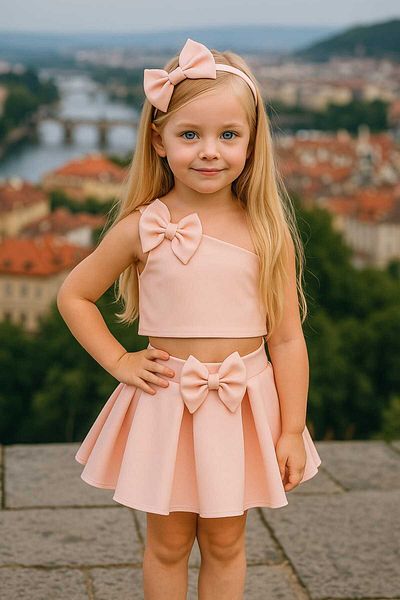 bakk baby Girl with Skirt Set Bandana Gift