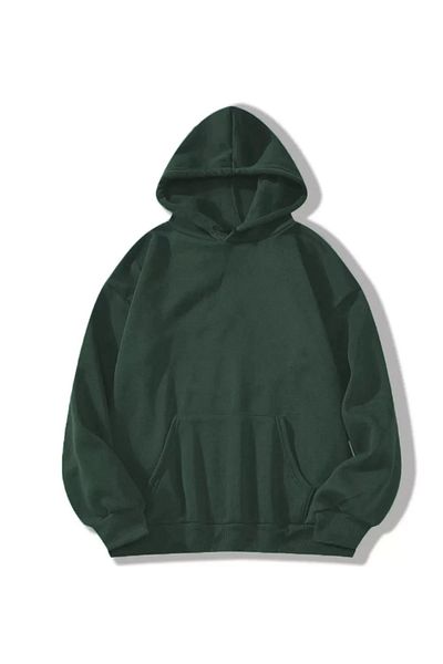 SuQ Men's Plain Hooded Sweat - Dark Green