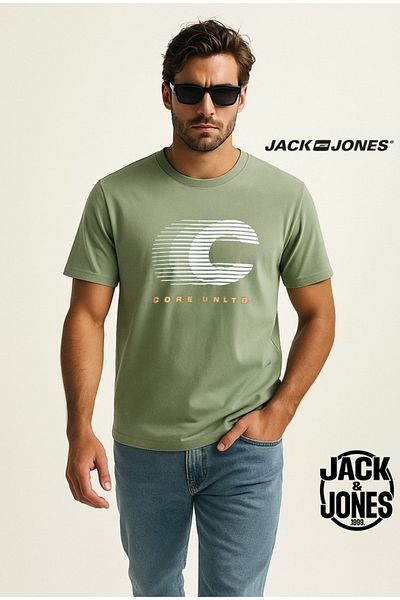 Jack & Jones J&J Men's Logo Printed T-Shirt Green