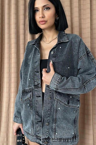 Kıvanç Moda Jachetă de blugi Black Stone