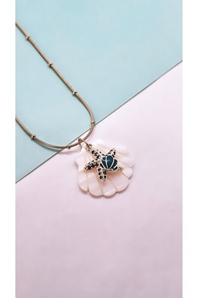 Serenity قلادة من الفولاذ على شكل محار البحر مع شخصيات مخلوقات البحر