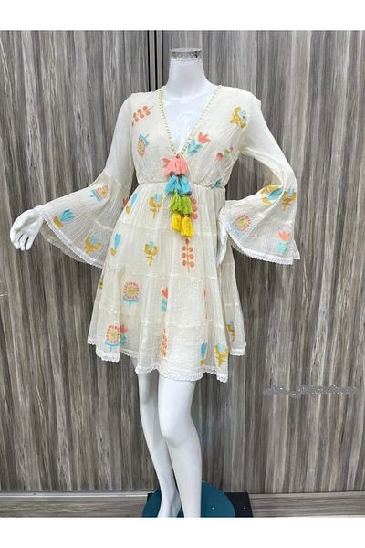india Hand-embroidered short dress