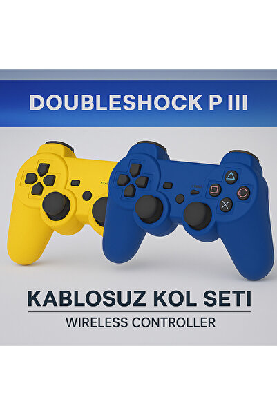 Voltico Kablosuz PS3 Renkli Tasarım Oyun Kolu 2’li Set – Titreşimli, Ergonomi...