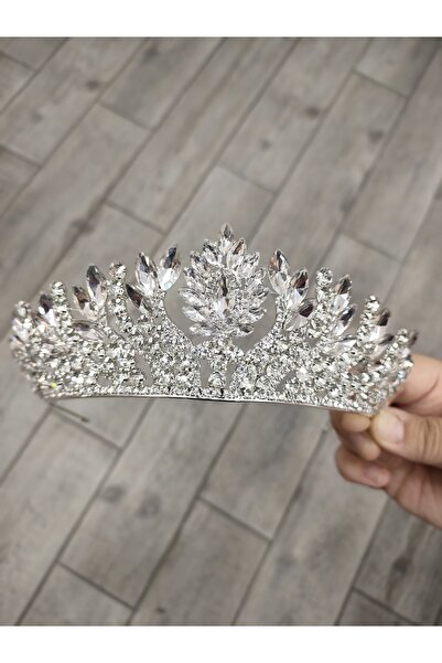 Ayenci Πριγκίπισσα Μοντέλο Νυφικό Στέμμα με Πέτρες