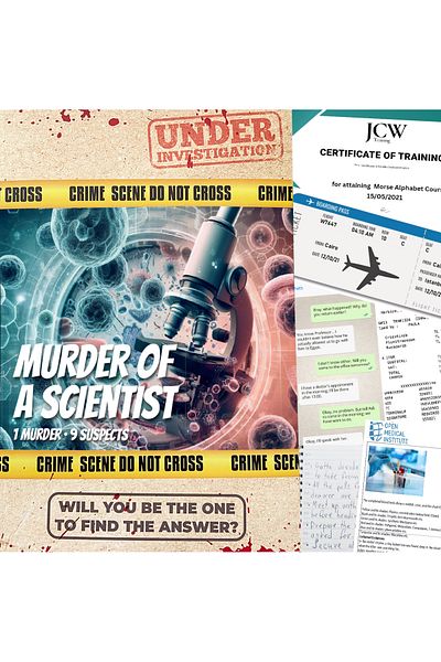 CARDLY Detective game - Murder of a Scientist