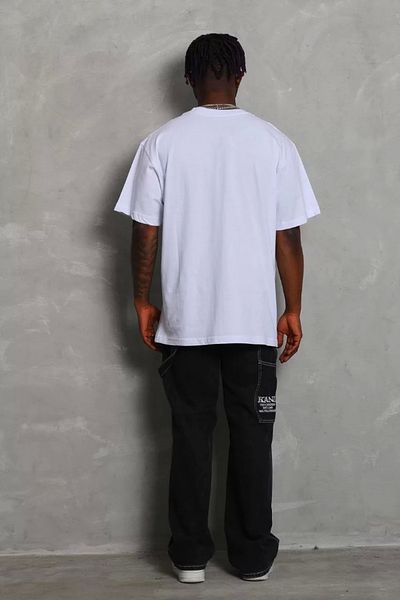 Meloria Boutique Tricou unisex oversize uni cu decolteu - alb