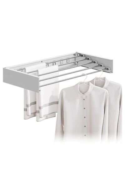 LEIBOO Foldable Wall-Mounted Aluminum Clothes Dryer, White