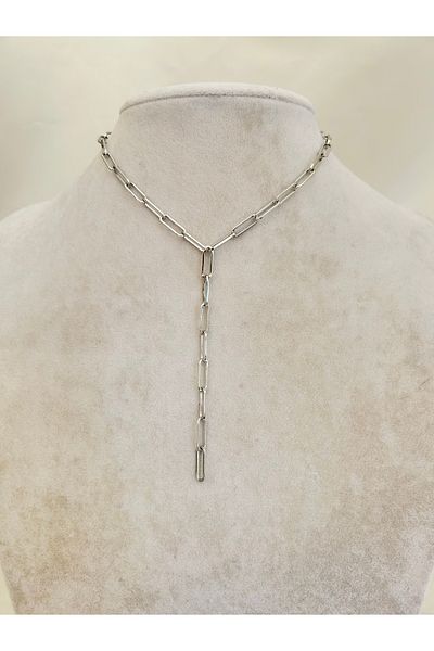 OITA Silver Metal Y Silver Color Necklace