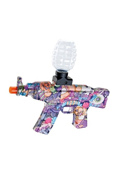 GOLD MARKET Pusca electrica de jucarie AK47, tip Mitraliera cu bile de Gel, Orbeez, tragere in rafala gel bluste