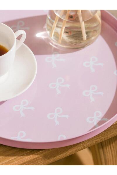 LC Waikiki Lcw Home Bow Printed Metal Tray 24 cm (W5)