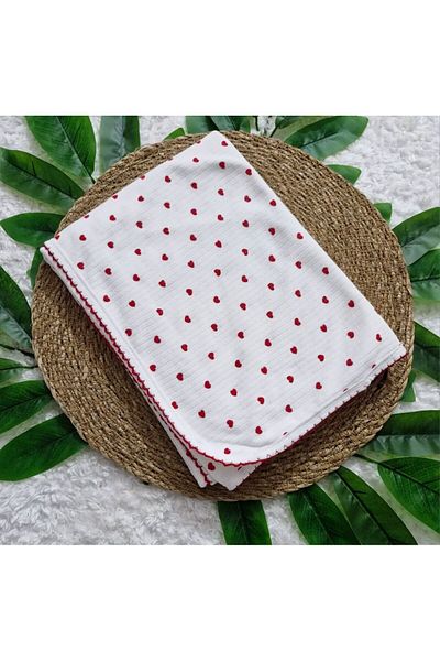 Amur The Most Natural Heart for Your Baby Patterned Cotton 80X70 cm Single Layer Baby Blanket