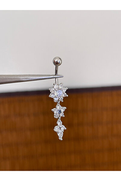 Rupen Kraft 316 L Cerrahi Çelik Anti Alerjik 10 mm Kristal Taşlı Sallantılı Ç...