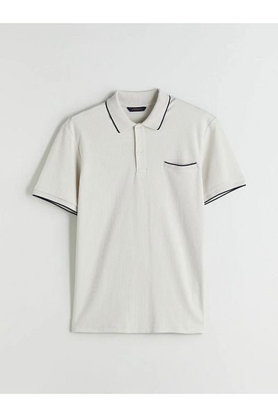 LC Waikiki Southblue Beige Polo Neck Men's T-Shirt