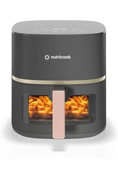 Nutricook مقلاة هوائية أساسية، رؤية، سعة 5.2 لتر، 10 إعدادات مسبقة للطهي