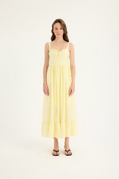 SEVİLEN Ruffle Detailed Strap Maxi Dress