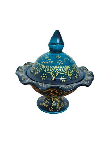 sema çini el yapımı altınyaldız süslemeli çini şekerlik