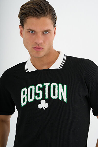 Redline Typo Men's Slim Fit T-Shirt Black