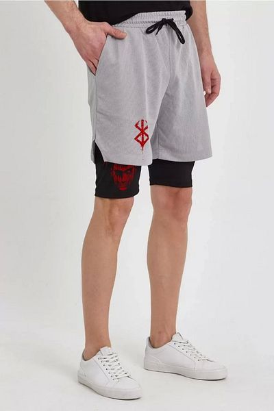 BÜŞRA TEZEL MODA Унисекс спортни клинове с вътрешен джоб и принт - сиви