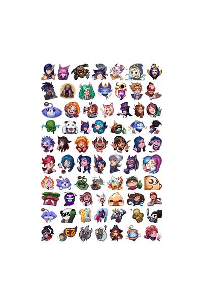 Ororabutik 70 Pieces League of Legends Emotes Sticker Set - Sticker Set Sketchbook