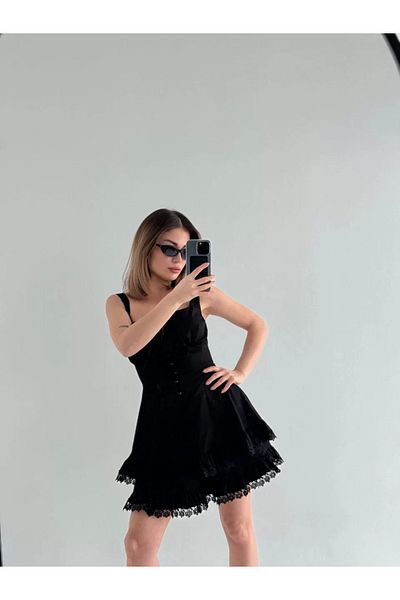 SuQ Mini Strap Dress - Black