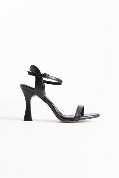 Zerenyus Karen Premium Women's Black Single Strap Heeled Sandals