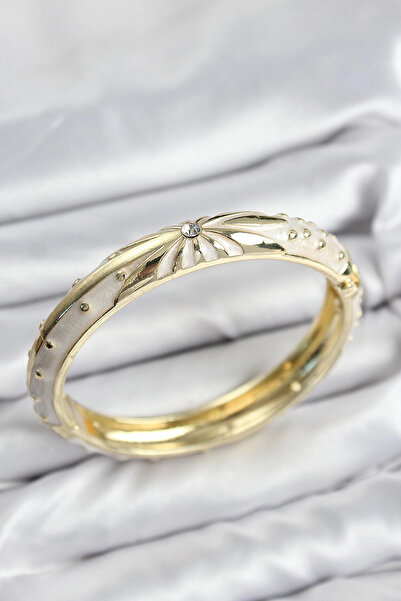 Nacario Mey Import ®   Mineli Brass Zircon Stone Beige Pattern Motif Gold Wom...