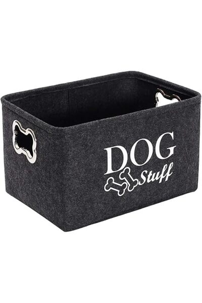 The Bros صندوق تخزين ألعاب الحيوانات الأليفة - منظم من اللباد باللون الرمادي ...