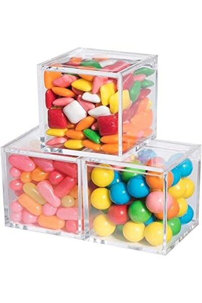 The Bros مجموعة من ١٢ صندوقًا بلاستيكيًا شفافًا بأغطية مفصلية - مساحة تخزين ص...