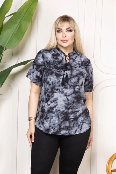 SuQ Baby Collar Tassel Detailed Blouse - Patterned