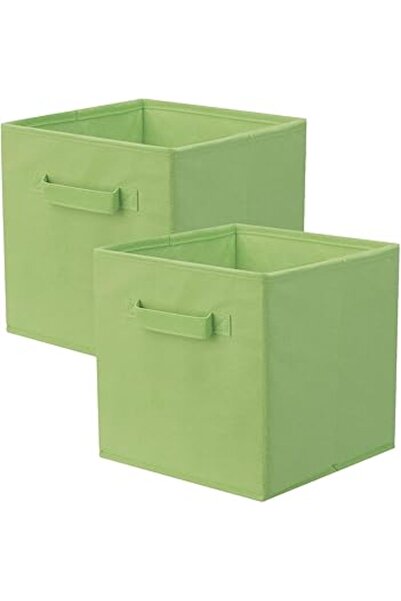 The Bros عبوتان من مكعبات تخزين قماشية قابلة للطي - صناديق تنظيم موفرة للمساح...