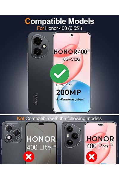Rivor حافظة متوافقة مع هاتف Honor 400، غطاء سيليكون مرن فائق الشفافية مع حماية ثلاثية الأبعاد للكاميرا