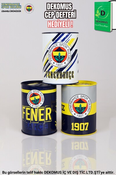 Fenerbahçe "DEKOMUS CEP DEFTERİ HEDİYELİ" YENİ SEZON LİSANSLI METAL KUMBARA