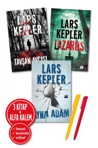 Doğan Kitap Alfa Kalem+ ''Lars Kepler 3 Kitap'' YENİ ''Ayna Adam+Lazarus+Tavş...