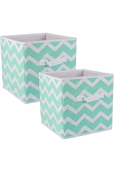 The Bros عبوتان من صناديق تخزين قماشية قابلة للطي بمقابض للألعاب والملابس وال...