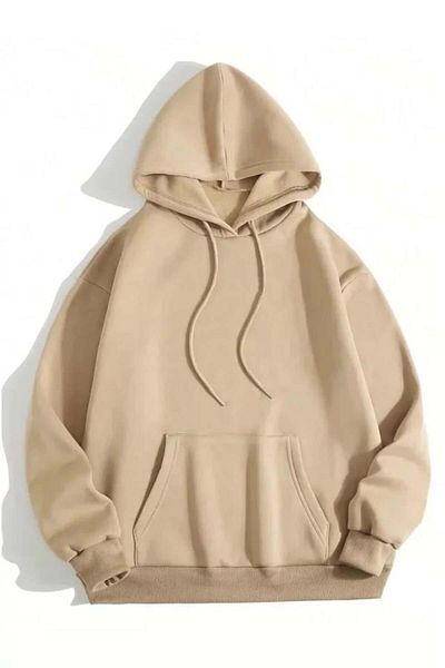 modamtn    Men's Plain Hooded Sweat - Beige