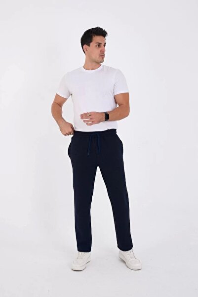 MODA Unisex Τριών Κλωστών Basic Sweatpants Παντελόνι Ειδικού Σχεδιασμού - Navy Blue