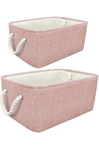 The Bros سلتان تخزين قماشيتان قابلتان للطي - مكعبات تويد قابلة للطي مع مقابض ...