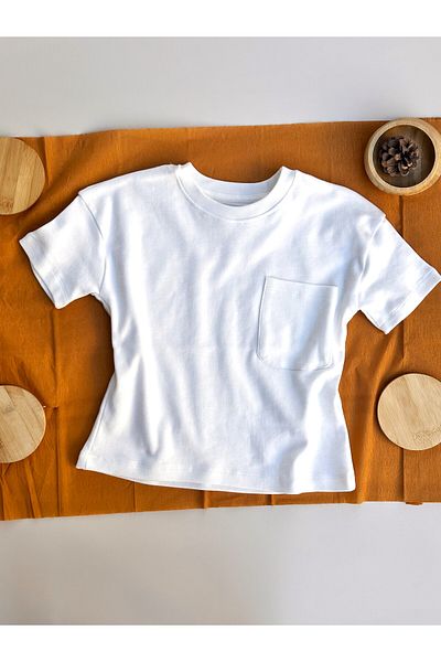 Mama Miel Baby Basic Oversize Pocket T-Shirt - 100% Cotton