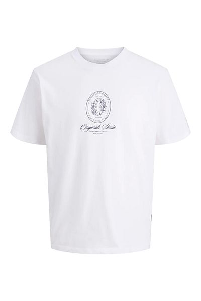 Jack & Jones Ανδρικό μπλουζάκι με τυπωμένο λογότυπο J&J Λευκό A0000