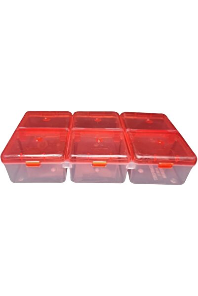 The Bros 2-Pack Multipurpose Plastic Storage Boxes – 6 Compartments with Lids...