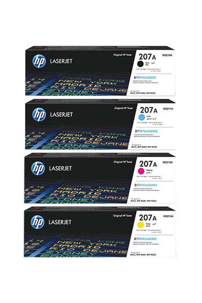 HP حبر أصلي 207A رباعي الألوان لطابعات Pro M255/M283fdw/M283fdn متعدد الألوان