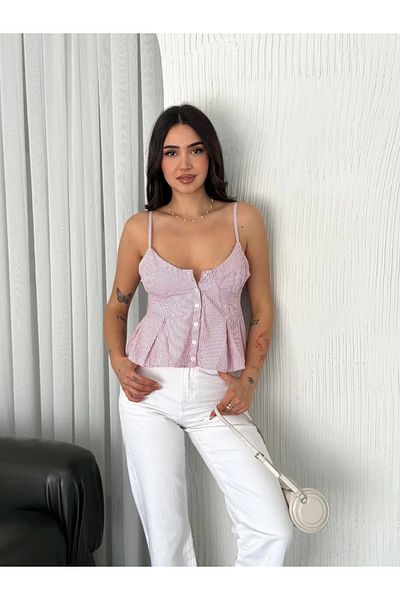 SuQ Strappy low-cut crop - Red