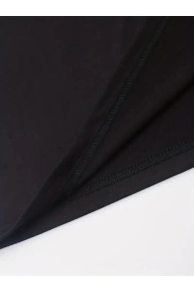 SuQ Front back printed perfectly casual short sleeve t-shirt for men - black